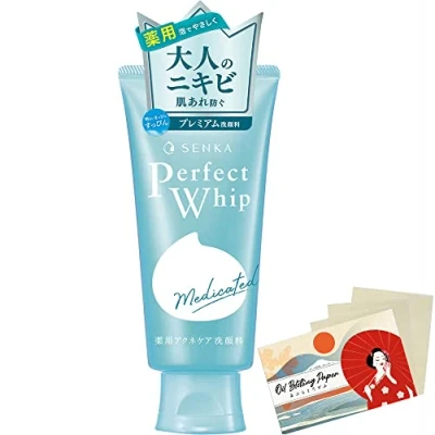 Abbildung von Senka Perfect Whip Acne Care Facial Ｗash 120g Blotting Paper Set