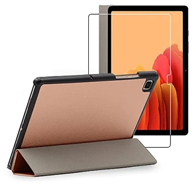 Abbildung von ebestStar Hülle für Samsung Galaxy Tab A7 10.4 T505 (2022, 2020), Slim Smart Cover (Ultra Dünn), Schutzhülle Etui, Ständer Case Cover, Pink Gold + Panzer Schutz Glas