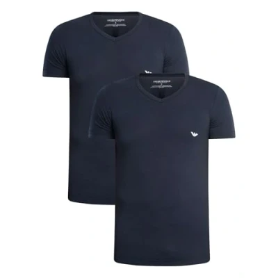 Abbildung von Emporio Armani V NECK 2 PACK Tshirt basic, Herren, Größe: Large, Marine