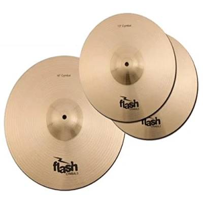 Abbildung von Flash Impact Series 36 Schlagzeug Becken Set (Drum Cymbals, 13&quot; HiHats, 16&quot; Crash Ride, voller, durchsetzungsfähiger Sound)