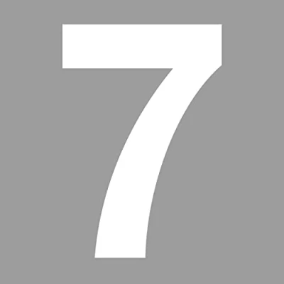 Abbildung von Zahlen Aufkleber Nr. 7 in weiß I Höhe 10 cm selbstklebende Haus Nummer, Ziffer zum Aufkleben für Außen, Briefkasten, Tür wetterfest kfz6747