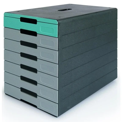 Abbildung von Durable Schubladenbox (Idealbox Pro) 7 Fächer, blau, 776306