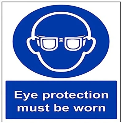 Abbildung von vsafety 41041bc r &quot;Eye Protection must be worn&quot; Pflicht Schutzbekleidung Zeichen, starrer Kunststoff, Porträt, 300 mm x 400 mm, blau