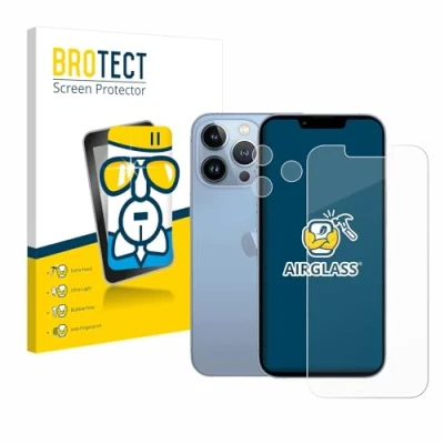 Abbildung von BROTECT Schutzglas für Apple iPhone 13 Pro (Display+Kamera) Schutzfolie Panzer Folie Glas [Extrem Kratzfest 9H, Anti Fingerprint, Ultra Transparent]