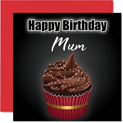 Abbildung von Stilvolle Geburtstagskarten für Mama Geburtstags Cupcake lustige Geburtstagskarte von Tochter Sohn, Muttergeburtstagsgeschenke, 145 mm x Geburtstagsgrußkarten Mama, Mutter,