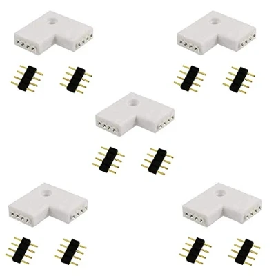 Abbildung von LITAELEK 5pcs RGB 5050 3528 2835 LED Strip Eckverbinder 4 polig Streifen Verbinder Band L Form Schnellverbinder Stripe Anschluss Stecker Adapter Leiste Steckverbinder Connector