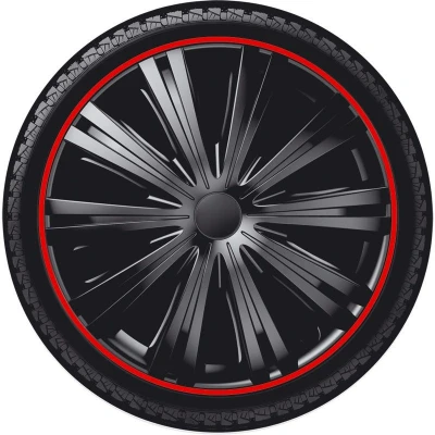 Abbildung von AutoStyle PP 5045BR Radblenden 15Zoll schwarz/rot