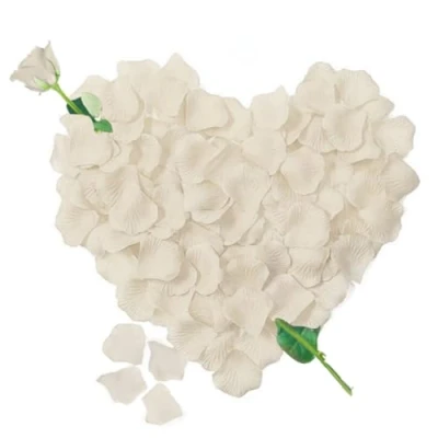 Abbildung von Rosenblätter, 1200 Seide Cremefarbene Rosenblüten, Romantisch Deko, Dekoration für Romantische Atmosphäre, Heiratsantrag, Valentinstag Deko und Hochzeit