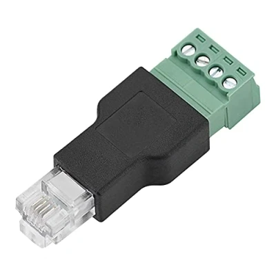Abbildung von VBESTLIFE RJ11 6P4C 4 Pin Stecker Schraubanschluss, Schraubanschluss Adapter für Strukturierte Verkabelung