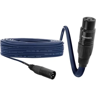 Abbildung von Pronomic Stage DMX3 50 DMX Kabel Meter (zur Verkabelung von Lichteffekten, Goldkontakte, Mantelfarbe: Blau, XLR Male zu Female)