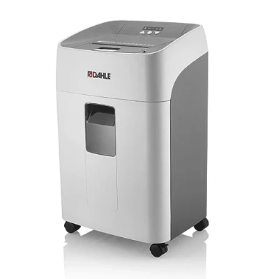 Abbildung von Dahle ShredMATIC 300 P5 Aktenvernichter (Autofeed Blatt, 480 Minuten Laufzeit, Lange Lebensdauer, Partikelschnitt 2 x 15 mm) grau