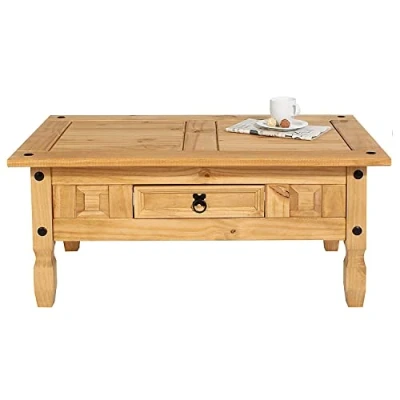 Abbildung von Mews Corona Couchtisch mit 1 Schublade, Kiefer, Dimensions: 60 x 100 46 cm (Length Width Height)