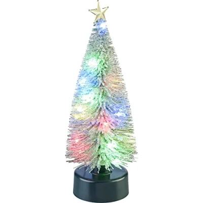 Abbildung von infactory Bunter LED Weihnachtsbaum mit Batterie Betrieb, 25 cm hoch (Tannenbaum)