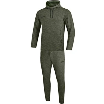 Abbildung von JAKO Herren Jogginganzug Premium Basics mit Kapuzensweat, khaki meliert, L, M9629