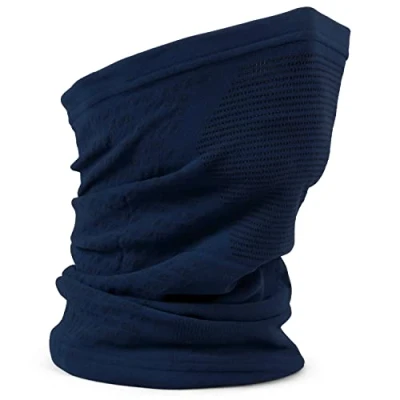 Abbildung von GripGrab Freedom Warp Knit Nahtloses Fahrrad Multifunktionshalstuch Gestrickter Seamless Schlauchschal mit Atemzone, Navy Blau