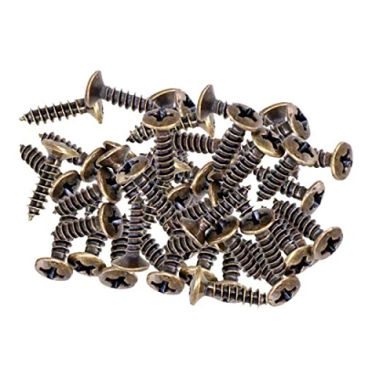 Abbildung von 50 Packung Pickguard Befestigungsschrauben/SQ E Gitarren DIY Zubehörteil, Bronze 3x12mm