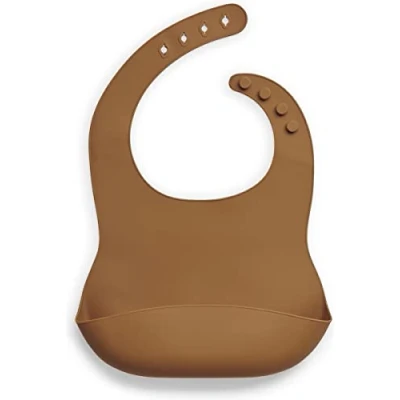 Abbildung von Jollein Unisex Baby Silikon karamellbraun wasserdichtes Lätzchen, braun, Einheitsgröße