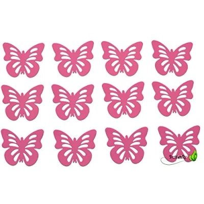 Abbildung von Creativery Schmetterlinge 3D Aufkleber Papier ca. 5cm x 12 Stück Fuchsia Pink