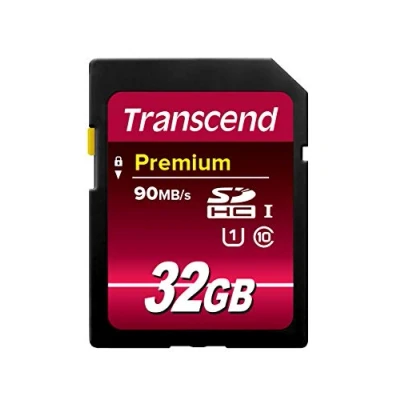 Abbildung von Transcend TS32GSDU1 SDHC Speicherkarte Klasse 10 UHS I (Premium), Übertragungsrate 90 MB/s, 32GB