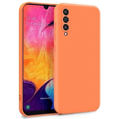 Abbildung von MyGadget Hülle für Samsung Galaxy A50 Zweilagige Handyhülle mit Kameraschutz Cover Innenfutter &amp; Silikon außen Orange
