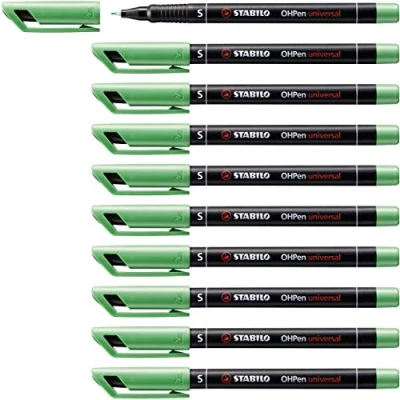 Abbildung von Folienstift STABILO OHPen universal permanent superfein 10er Pack grün