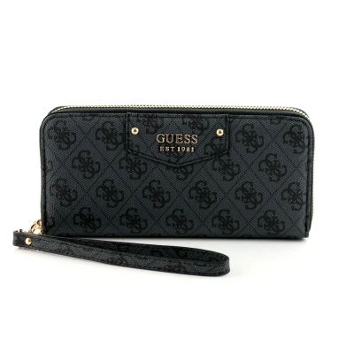 Abbildung von Guess Brenton ZIP Around Geldbörse, Damen, Größe: One Size, Coal logo