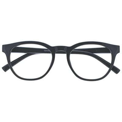 Abbildung von OPULIZE Blu Brille Blaulichtfilter Cool Rund Rahmen Federscharniere Verbessern Den Schlaf Computerbrille Gaming Entspiegelt Grau Herren Damen B5 7 +0.00