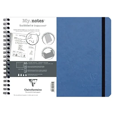Abbildung von Clairefontaine 782434C Age Bag My.Notes Spiralbuch mit abtrennbaren Rändern, 25x19cm, 60 Blatt 90g DOT Blau, 1 Stück