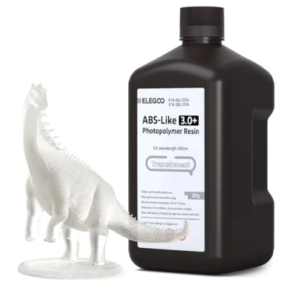 Abbildung von ELEGOO ABS Like 3.0 Plus 3D Drucker Resin Transluzent 2000g, Hohe Hitzebeständigkeit Harz, Niedrigere Viskosität und Schrumpfung, 405nm LCD UV Aushärtung für MSLA/LCD/DLP