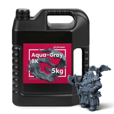 Abbildung von Phrozen Aqua Gray 8K 3D Drucker Resin für SLA/DLP/LCD Printer 405nm Standard Photopolymer Druck Harz Hohe Präzision, Geringer Geruch Grau (5kg)