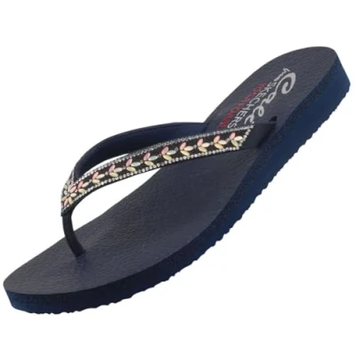 Abbildung von Skechers Meditation Lucky One Damen Zehentrenner Navi/Multi EU 38