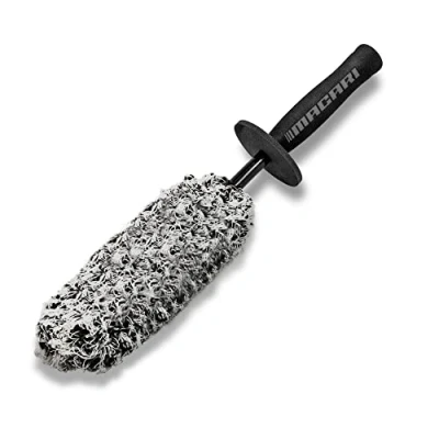 Abbildung von Macari Extra DÜNNE Premium Microfaser Auto Felgenbürste für Alufelgen schonende Felgenreiniger Bürste Optimale kratzfreie Felgenpflege, Felgenschrubber, Felgen Reinigung alle Felgentypen