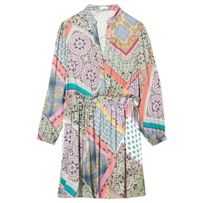 Abbildung von Replay Damen Kleid Langarm All Over Print, Black/Multicolor 010 (Mehrfarbig), L