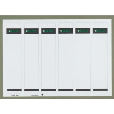 Abbildung von Leitz PC beschriftbare Rückenschilder selbstklebend für Standard und Hartpappe Ordner, 600 Stück, Kurzes schmales Format, 39 x 192 mm, Papier, grau, 16860085