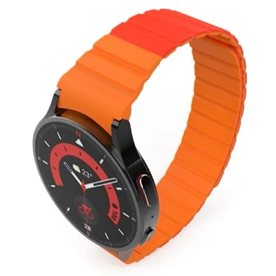 Abbildung von System S Armband 20 mm aus Silikon magnetisch für Samsung Galaxy Watch 5 4 in Rot