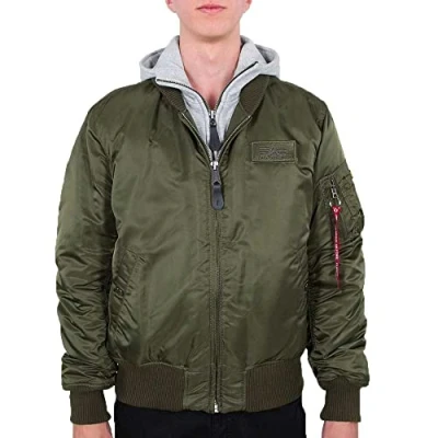 Abbildung von Alpha Industries Herren Jacke MA 1 D Tec, Gr. Medium, Grün (rep.grey 257)