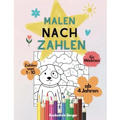 Abbildung von Malen nach Zahlen, Zahlen von 1 10, für Kinder ab 4 Jahren
