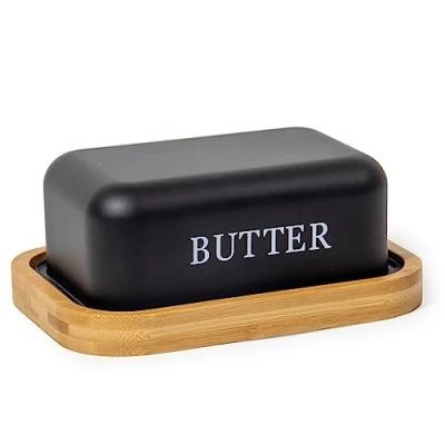 Abbildung von Zedelmaier Butterdose Butterdose,Butterglocke für 250g Butter,mit nachhaltigem holzdeckel, (Packung, HYH001&amp;4)