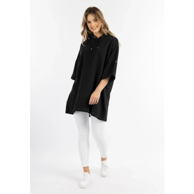 Abbildung von DREIMASTER Vintage Damen Sweatshirt Kleid in Übergröße XL / Schwarz 51% Baumwolle 49% Polyester