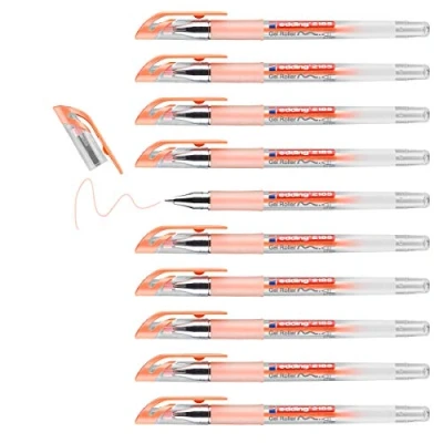 Abbildung von edding 2185 Gelroller Pastell Orange 10 Stifte 0.7 mm Gelstifte zum Schreiben, Malen, Mandala, Bulletjournal Gelschreiber, Gelmalstifte