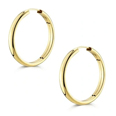 Abbildung von Materia Paar Creolen Damen Ohrringe Gold breit Ø30mm SO 81, Sterlingsilber, vergoldet