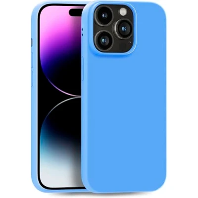 Abbildung von MyGadget Hülle kompatibel mit iPhone 14 Pro Max robuste Silikon Schutzhülle TPU Case Slim Silikonhülle Back Cover Ultra Kratzfest Handyhülle matt Hellblau