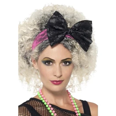 Abbildung von Smiffys Kostüm 80er Popstar Haarreif mit Schleife, Ausgefallener New Wave Haarschmuck