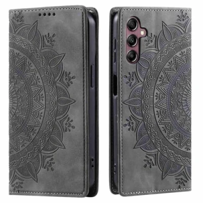 Abbildung von CoverKingz Handyhülle für Samsung Galaxy A16 5G Handytasche mit Kartenfach Phone Case Cover Handy Hülle klappbar Motiv Mandala Grau