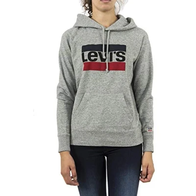 Abbildung von Levi&#039;s Damen Graphic Sport Hoodie Kapuzenpullover , Sportswear Smokestack Htr, XS