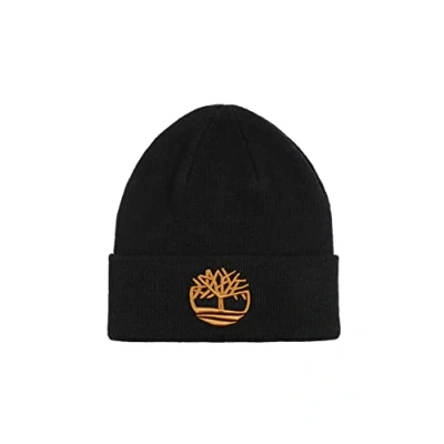 Abbildung von Timberland Cuffed Beanie with Embroidered Contrast Tree Hat (Black)