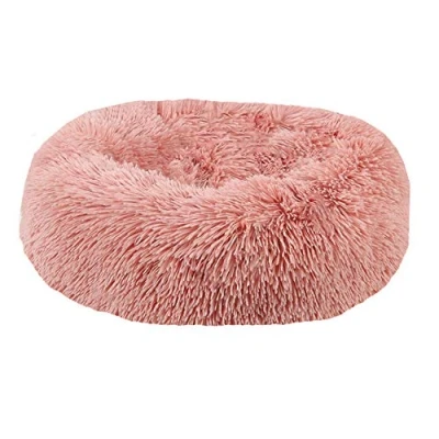 Abbildung von BVAGSS Hundebett Rund Katzenbett Flauschig Donut Kuscheliges Hundekissen Waschbar Ultra Weicher Plüsch Haustierbett für Kleine, Mittelgroße und Große Hunde, Katzen XH034 (Diameter:70 cm, Bean Paste)