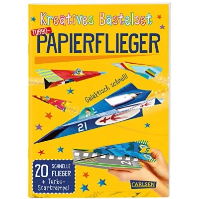 Abbildung von Bastelset für Kinder: Kreatives Bastelset: Turbo Papierflieger: 20 schnelle Flieger + Startrampe Das Bastelkit mit bunten Faltvorlagen, Anleitungen und Flugtipps