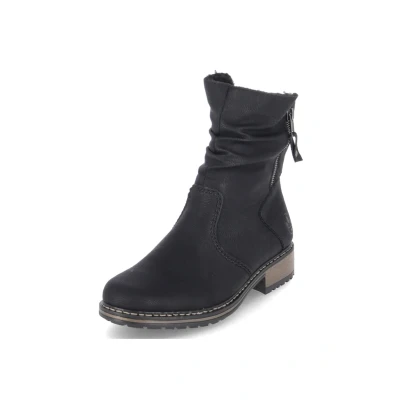 Abbildung von Rieker Winterstiefelette, Winterboots, slouchy Schaft, Blockabsatz, mit Innenreißverschluss