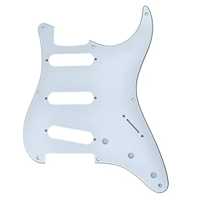 Abbildung von KAISH Northwest Guitars Schlagbrett für Strat / Stratocaster (8 Löcher, amerikanischer Vintage Stil, 3 lagig) Weiß